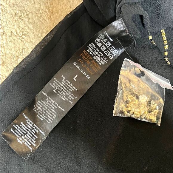 NastyGal Y2K Boho Sheer Black Embellished Celestial Cowl Neck Maxi Beach Dress - Picture 8 of 11